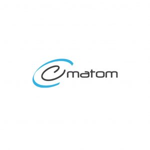 Création du logo Ematom, freelance attaché de recherche clinique.