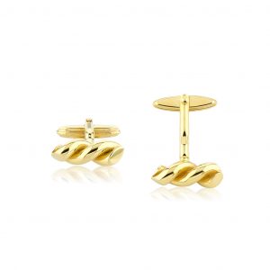 Packshot boutons de manchettes en or Lanvin.