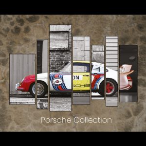 Création et photomontage pour couverture de calendrier automobile Porsche.